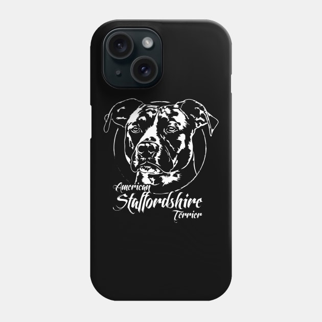 American Staffordshire Terrier dog portrait Phone Case by wilsigns