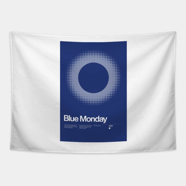 Blue Monday Inspired Lyrics Design Tapestry by sub88