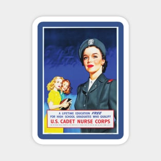 Restored World War II Women's US Cadet Nursing Corps Recruitment Poster Magnet