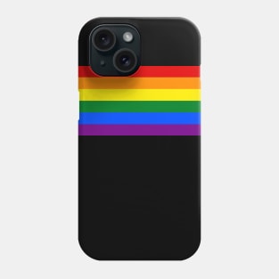 Gay Pride Flag Horizontal Stripe on Black Phone Case