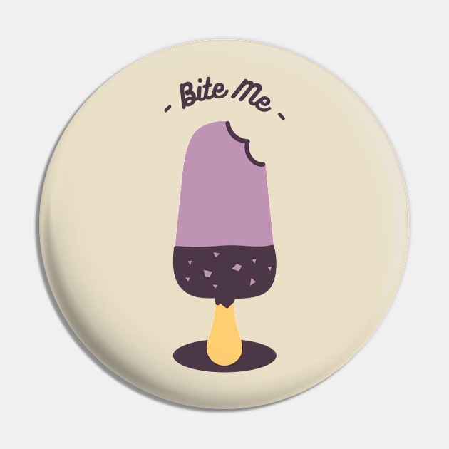 Bite me Popsicle Funny Pun Pin by InkyArt