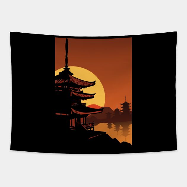 Trip to japan Tapestry by Kalpataru