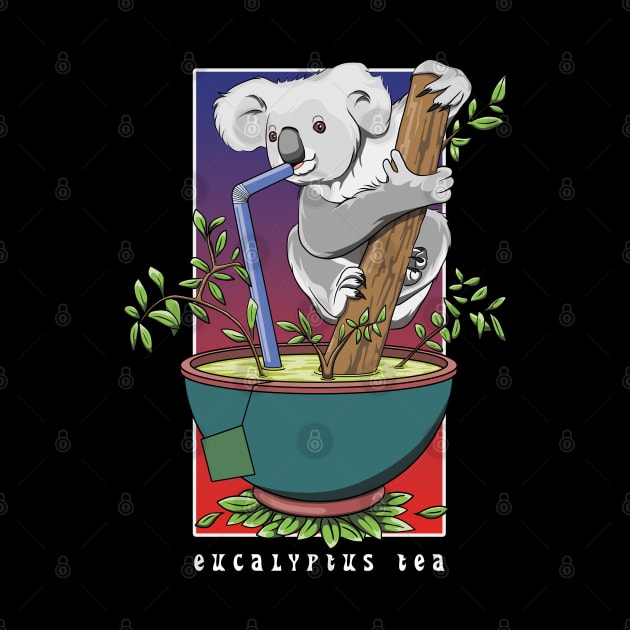 Koala Drinking Eucalyptus Tea by TMBTM