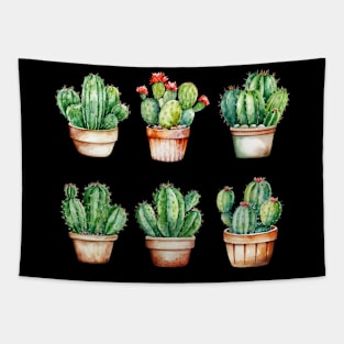 set of watercolor cactus Tapestry