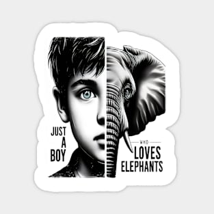 Majestic Elephant-Boy Harmony Portrait Magnet