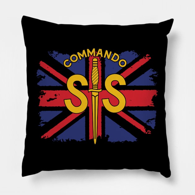 WW2 British Army No2 Commando SAS Badge with Union Jack Pillow by GRIM GENT