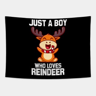 Just A Boy Who Loves Reindeer Kawaii Halloween Tapestry