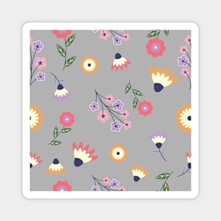 colorful seamless floral pattern, colorful geomatric flower pattern Magnet