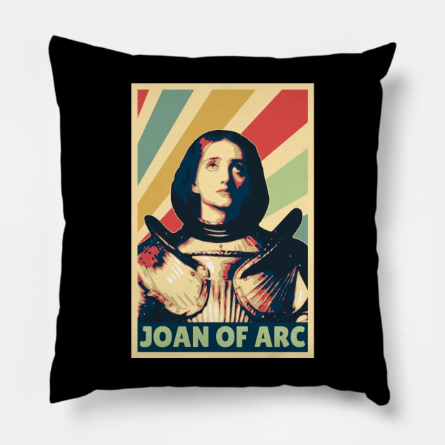 Joan Of Arc Vintage Colors Pillow by Nerd_art