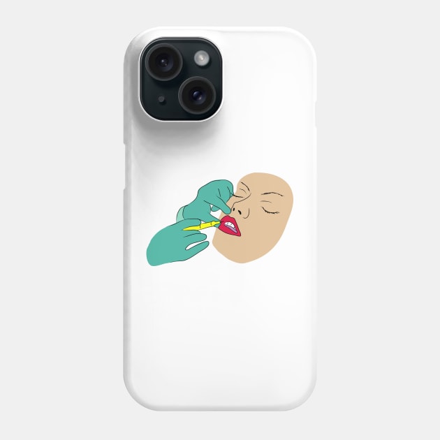 Cosmetology. Health and beauty. Botox and Plastic Surgery. Women's youth. Interesting design, modern, interesting drawing. Hobby and interest. Concept and idea. Phone Case by grafinya