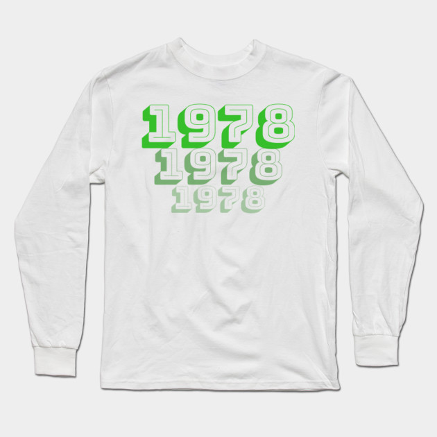 1978 Retro 40th Birthday Date Retro Birthday Gift Long Sleeve
