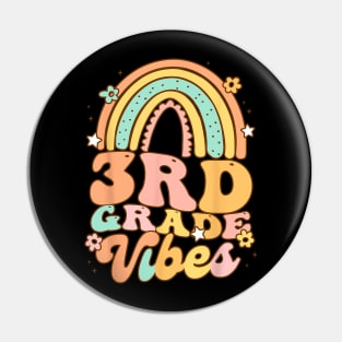 Back To School Third Grade Student Teacher rainbow Pin