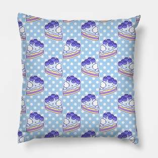 Blueberry Cake Slice Pattern Pillow