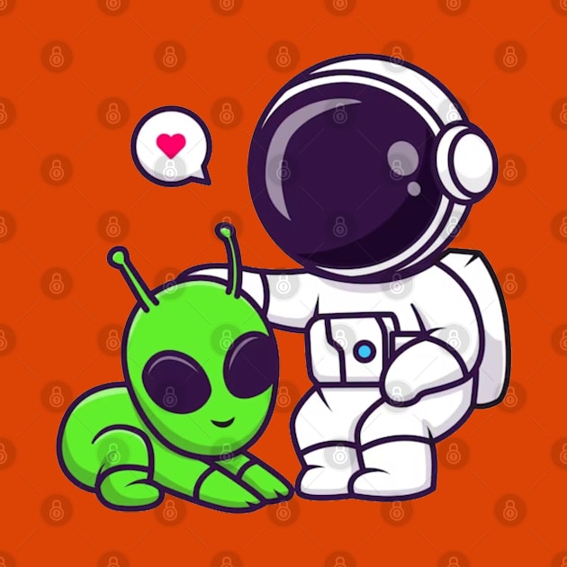 Astronaut and alien by TheDesigNook