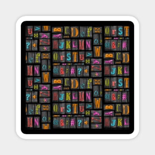 Multicoloured print block alphabet Magnet