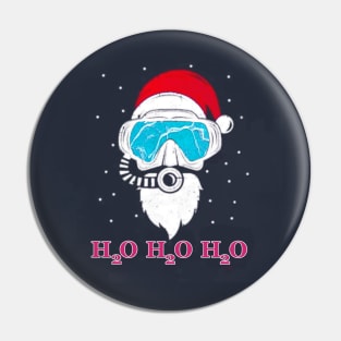 Christmas Santa Claus Scuba Diver H2O H2O H2O Pin