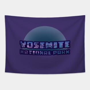 Yosemite National Park Retro Text Logo Tapestry