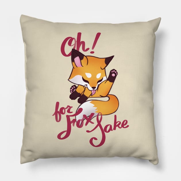 For Fox Sake Pillow by ursulalopez