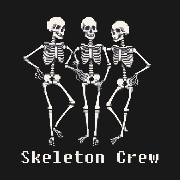 Skeleton crew pixel Halloween design by Edgi