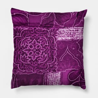 Purple Abstract Tapestry Pattern Art Print Pattern Design Pillow