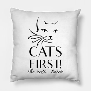 Cats first! Pillow
