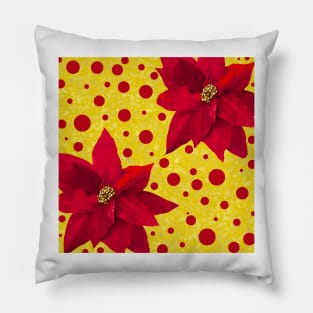 Poinsettia Red Pillow