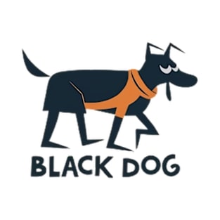 Cartoon of a black dog T-Shirt