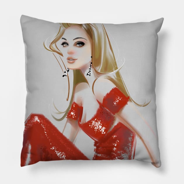 Fashion Girl #22 Pillow by Delara