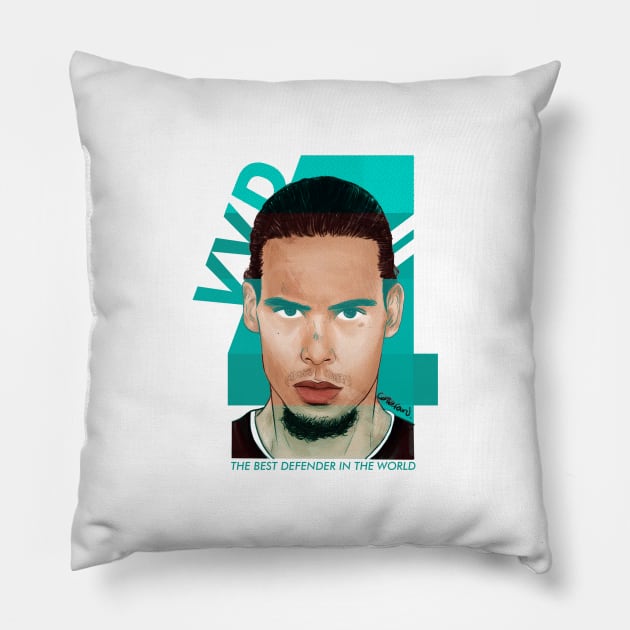 VVD4 Virgil Van Dijk Pillow by cattafound