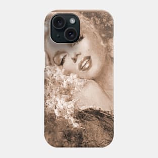 Marilyn Cherry Blossoms Sepia Phone Case