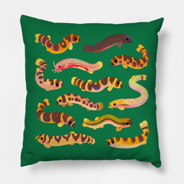 Pangio loaches (Kuhli loach) Pillow by pikaole