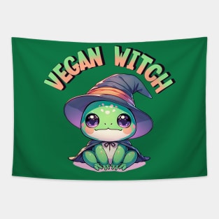 Vegan Witch Frog Cute Kawaii Animal Tapestry