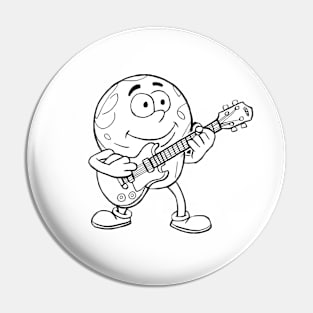 Earth Cartoon Playing Guitar Pin