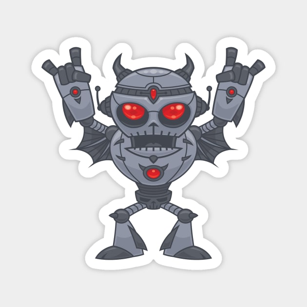 Metalhead - Heavy Metal Robot Devil Magnet by fizzgig