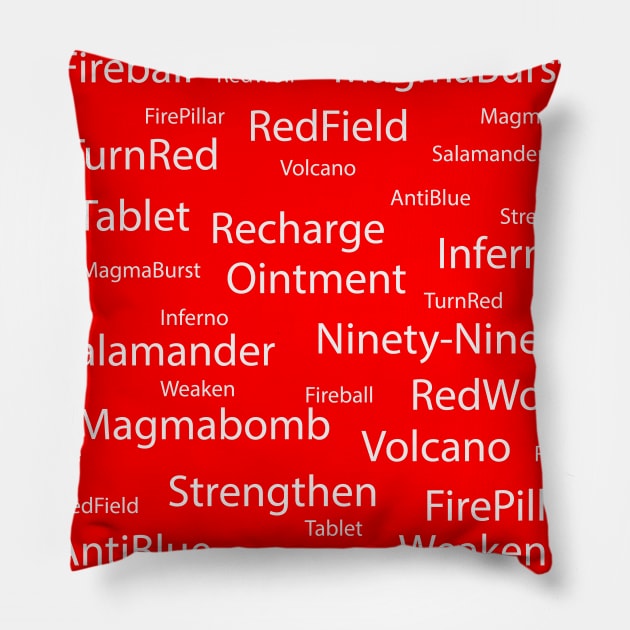 Chrono Cross Red Elements Pattern Pillow by inotyler