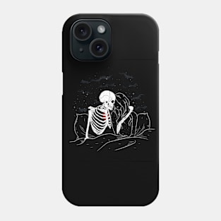 Skeleton love galaxy girl Phone Case