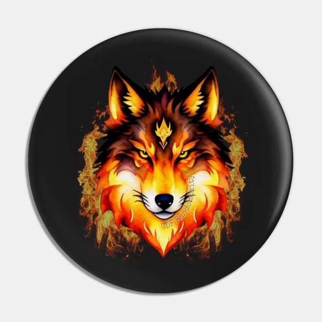 Fire Wolf Pin by CDFRandomosity