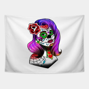 Sugar Skull Woman Tapestry