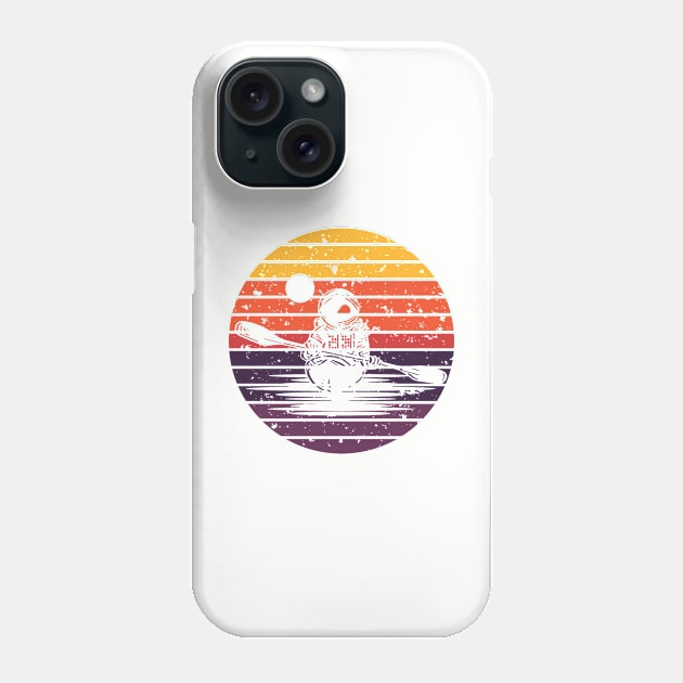 Cool canoe astronaut retro look Phone Case by Unelmoija