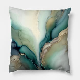 Supreme Green  - Abstract Alcohol Ink Resin Art Pillow