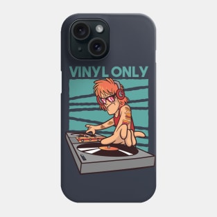 Vinyl Only // Old School DJ // Funny DJ Cartoon Phone Case