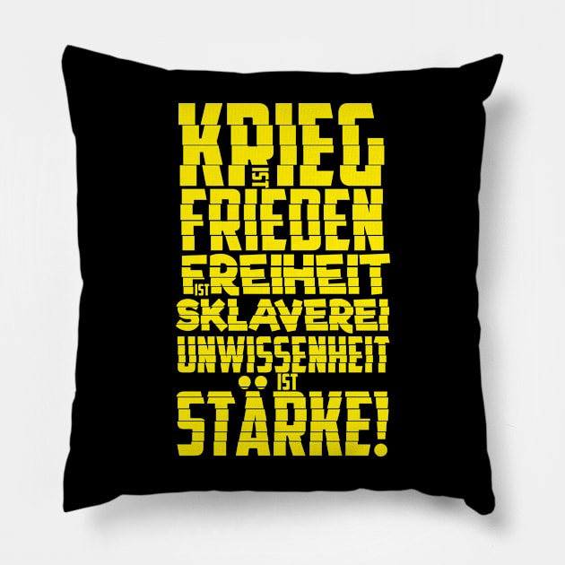 Krieg ist Frieden - Politische und kritische Zitate. Typografie Kunst. Pillow by Boogosh