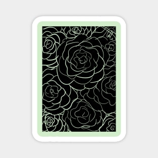 Rose Pattern Black Transparent Magnet