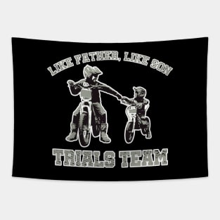 father's day trial bike dad racing cycling sport daddy father son Tapestry