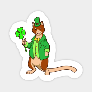 Tree Kangaroo Leprechaun - St Patricks Kangaroo Magnet