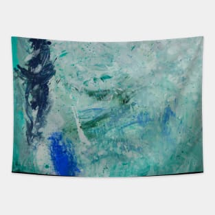 Fluid Turquoise Abstract Painting Tapestry