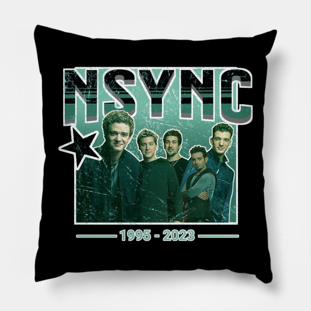 Nsync Green Vintage 90s Pillow by top snail