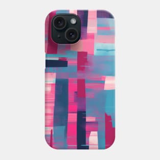 Cubist Harmony: Modern Geometric Dance in Pink, Blue, and Violet Phone Case