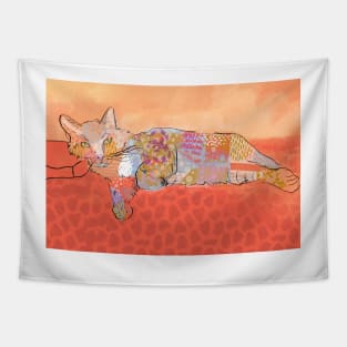 Colorful Cat Collage Tapestry