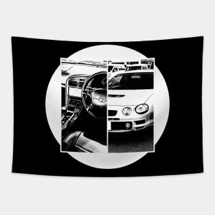 TOYOTA CELICA GT-FOUR ST205 Black 'N White 5 (Black Version) Tapestry